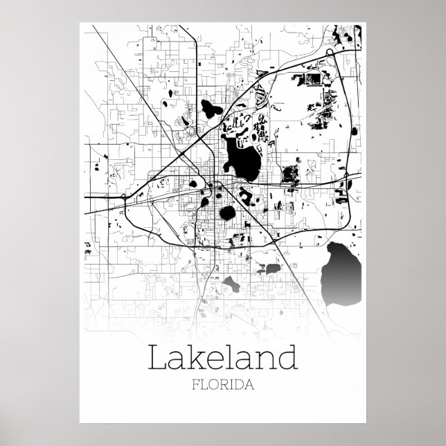 Lakeland Map - Florida - City Map Poster (Vorne)