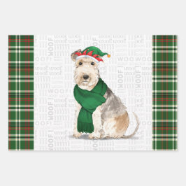 Lakeland Terrier Christmas Dog und Holiday Kariert Geschenkpapier Set