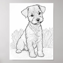 Lakeland Terrier Dog Aduloring Poster