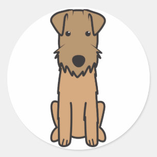 Lakeland Terrier Dog Cartoon Runder Aufkleber