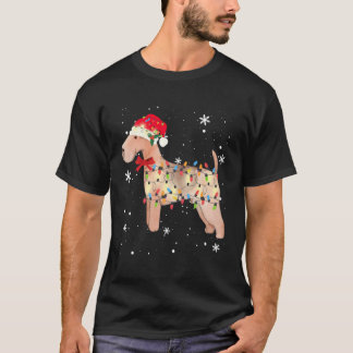 Lakeland Terrier Dog Christmas Light Xmas Mama Vat T-Shirt