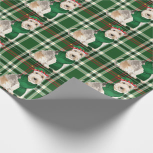 Lakeland Terrier Dog und Green Kariert Christmas Geschenkpapier