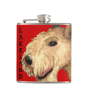 Lakeland Terrier Farbblock Flachmann