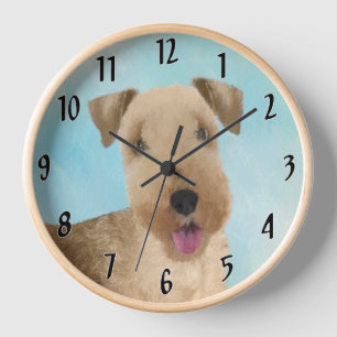 Lakeland Terrier Gemälde - Süße originelle Hundeku Uhr