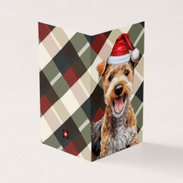 Lakeland Terrier Holiday Karierte Weihnachtskarte