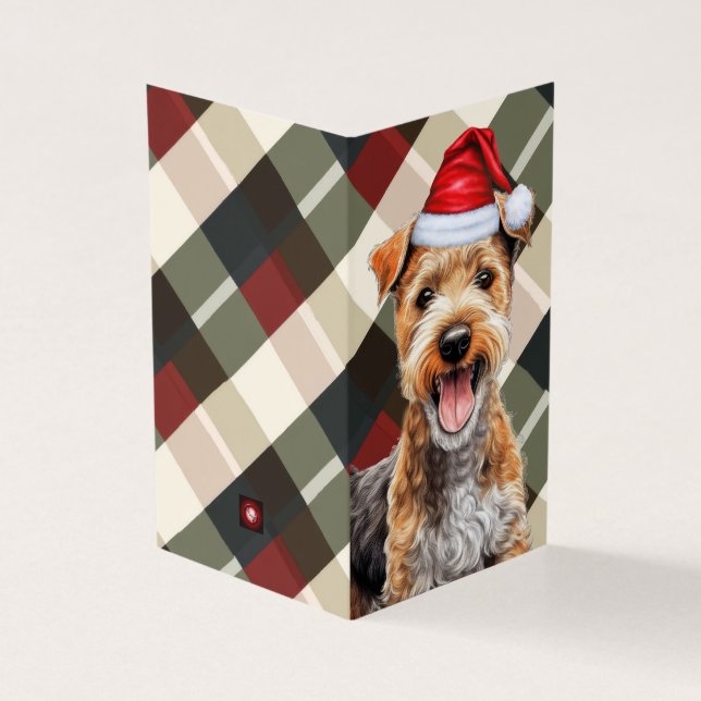 Lakeland Terrier Holiday Karierte Weihnachtskarte (Vorderseite)
