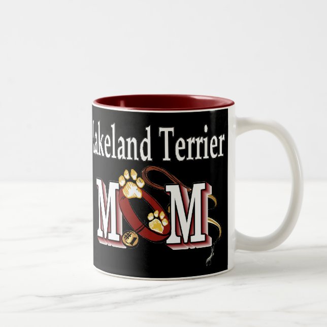 Lakeland Terrier MAMA Geschenke Zweifarbige Tasse (Rechts)