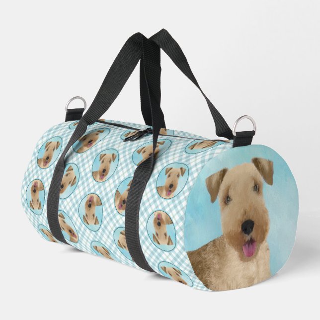 Lakeland Terrier Painting Niedliche Original Dog A Duffle Bag (Linke Seite)
