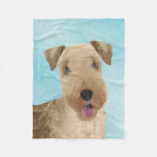 Lakeland Terrier Painting - Niedliche Original Dog Fleecedecke (Vorderseite)
