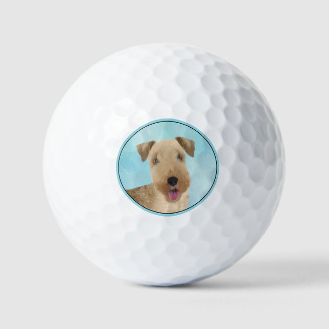 Lakeland Terrier Painting - Niedliche Original Dog Golfball (Vorderseite)