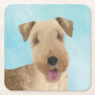 Lakeland Terrier Painting - Niedliche Original Dog Rechteckiger Pappuntersetzer