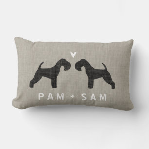 Lakeland Terrier Silhouetten Liebe - Personalisier Lendenkissen