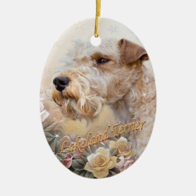 Lakeland-Terrier unter Rosen Keramikornament (Vorne)