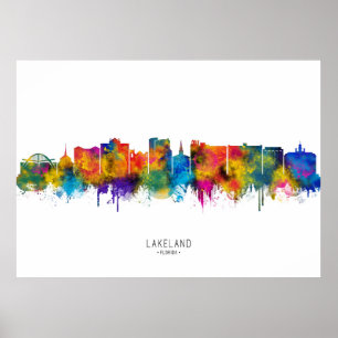 Lakeland USA Skyline Poster