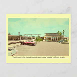 Lakeland, Vintager Bahnhof Florida Postkarte