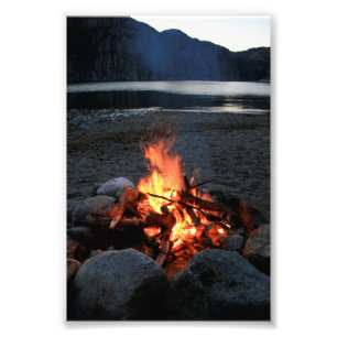 Lakeside Bonfire Fotodruck