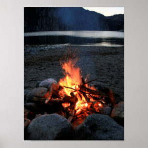 Lakeside Bonfire Poster