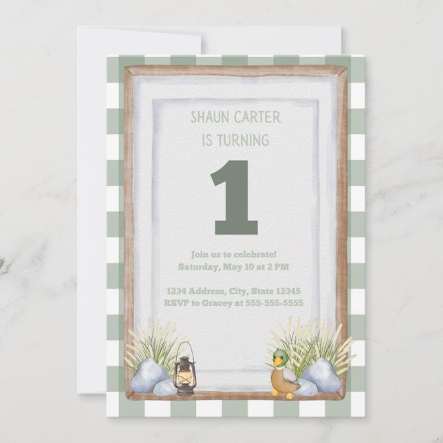 Lakeside First Geburtstag Einladung (Vorderseite)