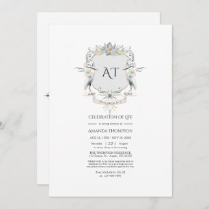 Lakeside Monogram Laurel Wappen Celebration of Lif Einladung