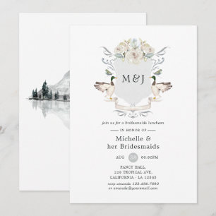 Lakeside Monogram Wappen Bridesmaids Luncheon Einladung