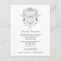 Lakeside Monogram Wappen Wedding Guest Details
