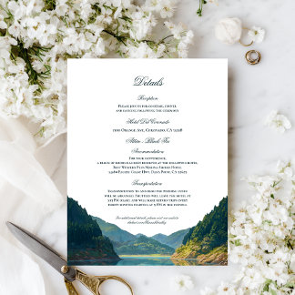 Lakeside Mountain Wedding Details Card Begleitkarte