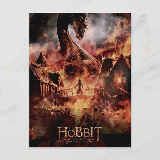 Laketown Ablaze mit SMAUG™ & BARD THE BOWMAN™ Postkarte (Vorderseite)