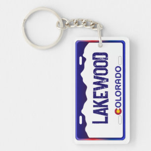 Lakewood Colorado Blauer Nummernschild Schlüsselan Schlüsselanhänger