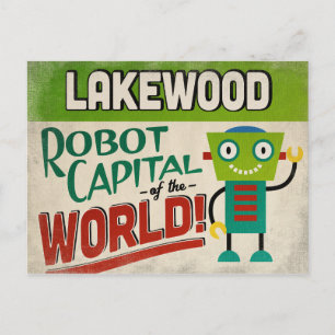 Lakewood Colorado Robot - Funny Vintag Postkarte