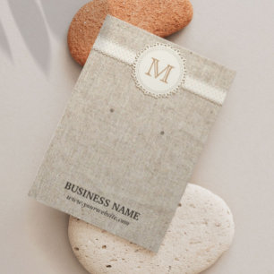Lakierte Monogramm-Burlap-Ohrring-Display-Karten