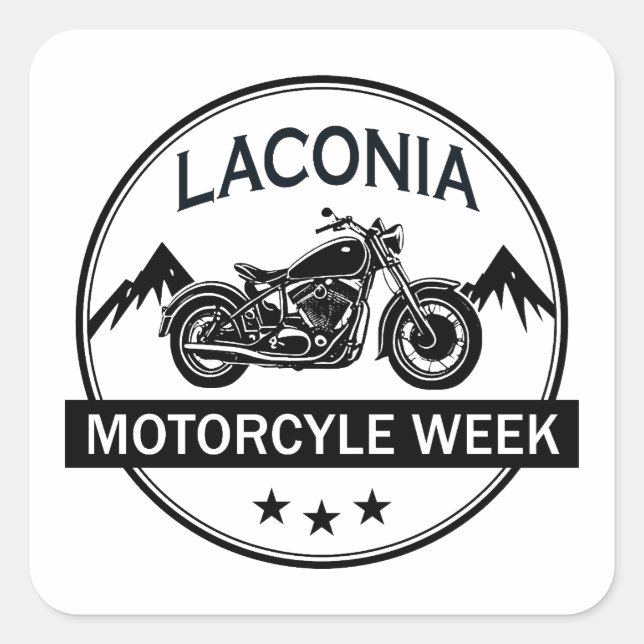 Lakonia Motorrad Week Quadratischer Aufkleber (Vorderseite)
