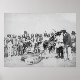 Lakota-Amerikanische Ureinwohner Rinderhautfotogra Poster