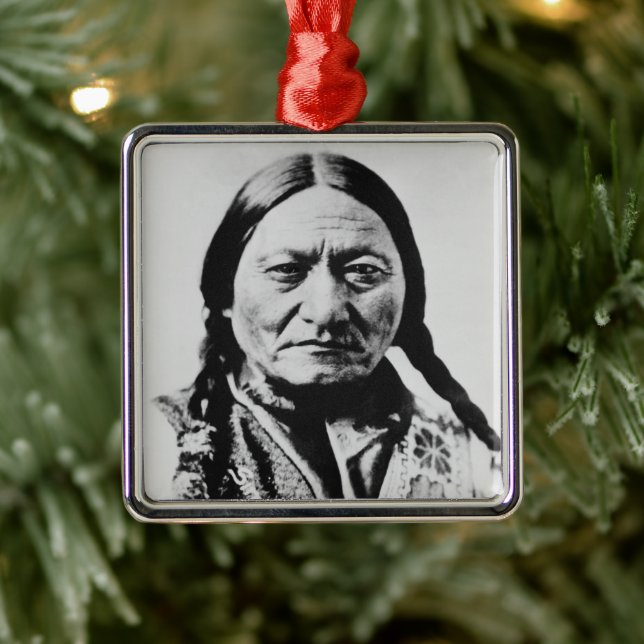 Lakota Chefübergabe: Sich auf Bull Fort Buford set Ornament Aus Metall (Baum)