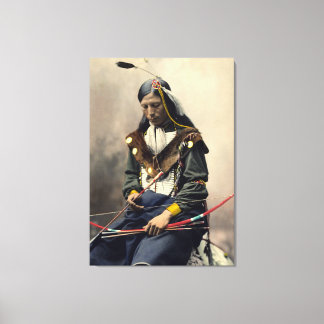 Lakota-Häuptling Knochen-Halskette Oglala Leinwanddruck