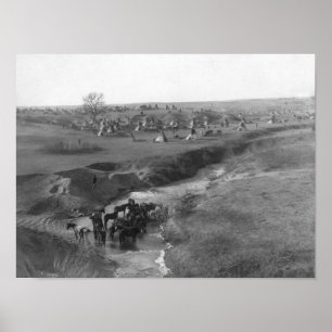 Lakota Indian Camp im Weißen Tal Poster