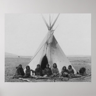 Lakota indischer Tipi-Druck Poster
