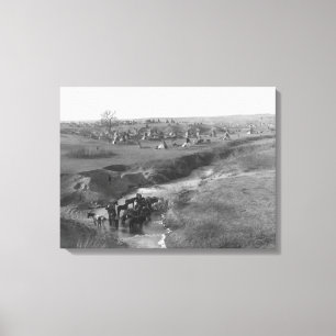 Lakota indisches Lager am weißen Lehm Leinwanddruck