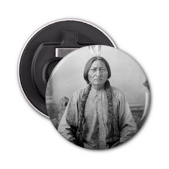 Lakota Leader sitzt Bull Native Amerikanische Urei Flaschenöffner (Vorderseite)