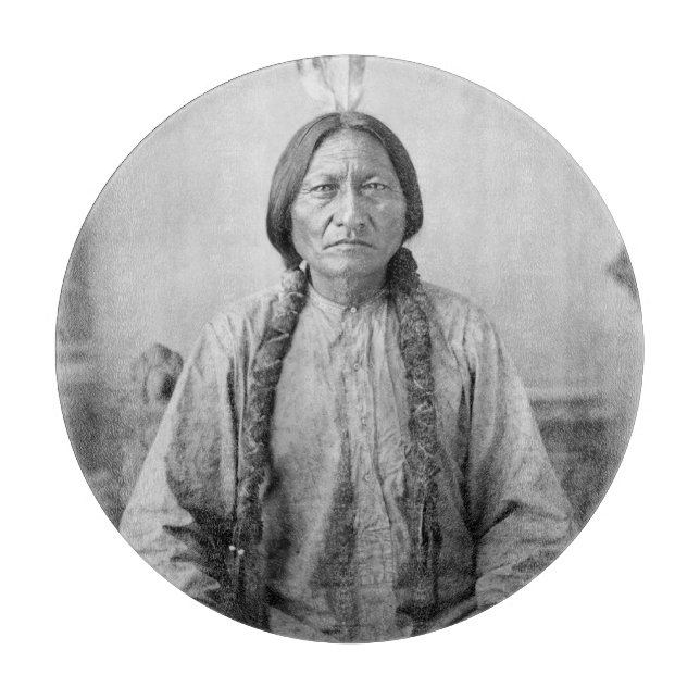Lakota Leader sitzt Bull Native Amerikanische Urei Schneidebrett (Vorderseite)
