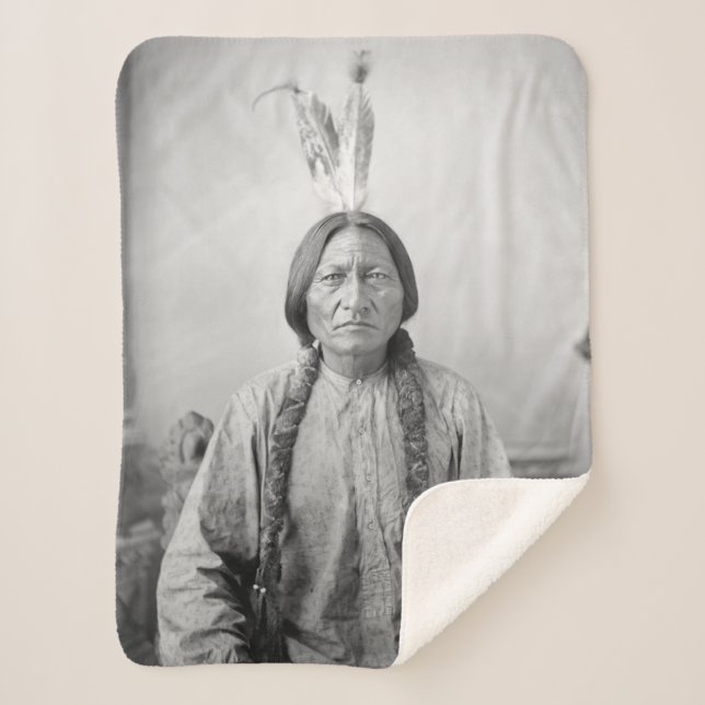 Lakota Leader sitzt Bull Native Amerikanische Urei Sherpadecke (Vorderseite)