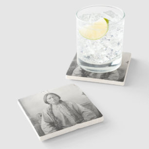 Lakota Leader sitzt Bull Native Amerikanische Urei Steinuntersetzer