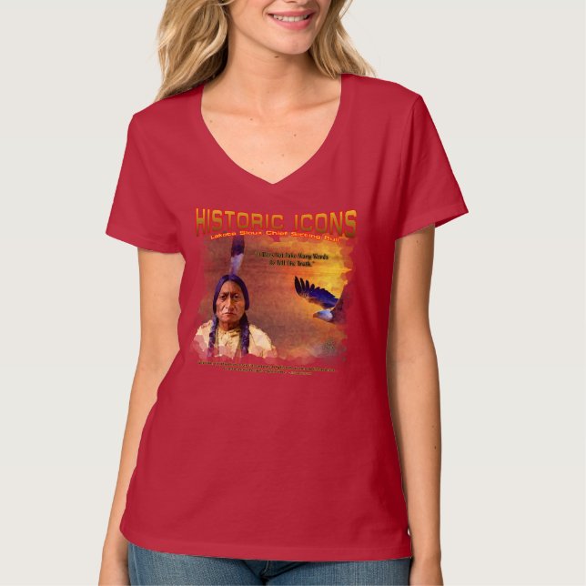 Lakota Sioux Chief Sitting Bull bemalt T - Shirt (Vorderseite)