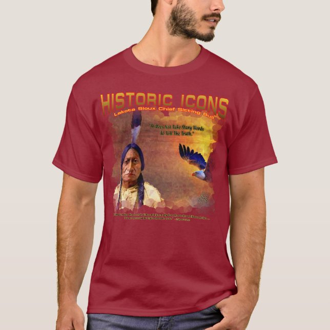Lakota Sioux Chief Sitting Bull bemalt T - Shirt (Vorderseite)