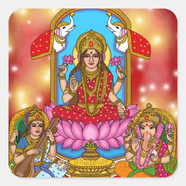 Lakshmi Ganesh Aufkleber (Vorderseite)
