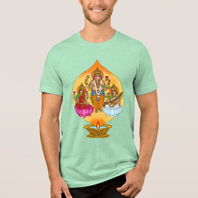 Lakshmi Ganesh T-Shirt Tri-Blend Shirt (Vorderseite)