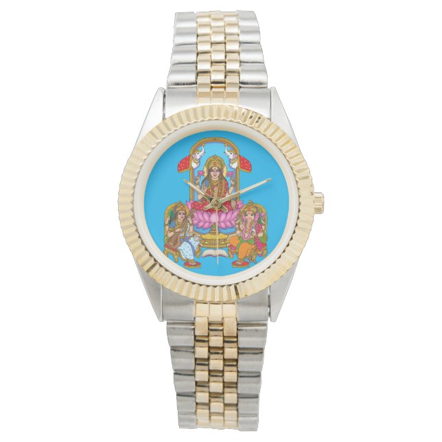 Lakshmi Ganesh Wall Clock Armbanduhr (Vorderseite)