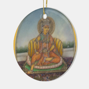 Lakshmi Goddess of Wealth Fortune and Prosperity Keramikornament