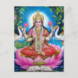 Lakshmi Göttin der Liebe, des Wohlstandes und des Postkarte