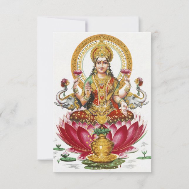 Lakshmi Hindu Goddess Dankeskarte (Vorderseite)