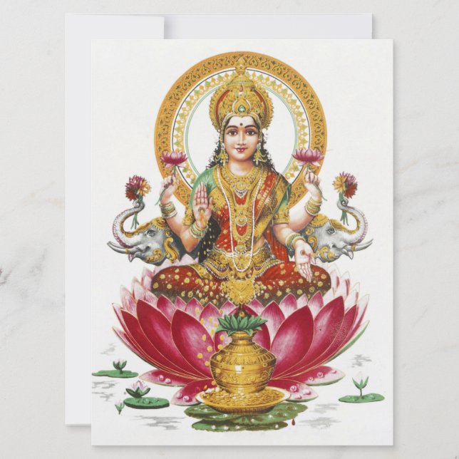 Lakshmi Hindu Goddess Karte (Vorderseite)